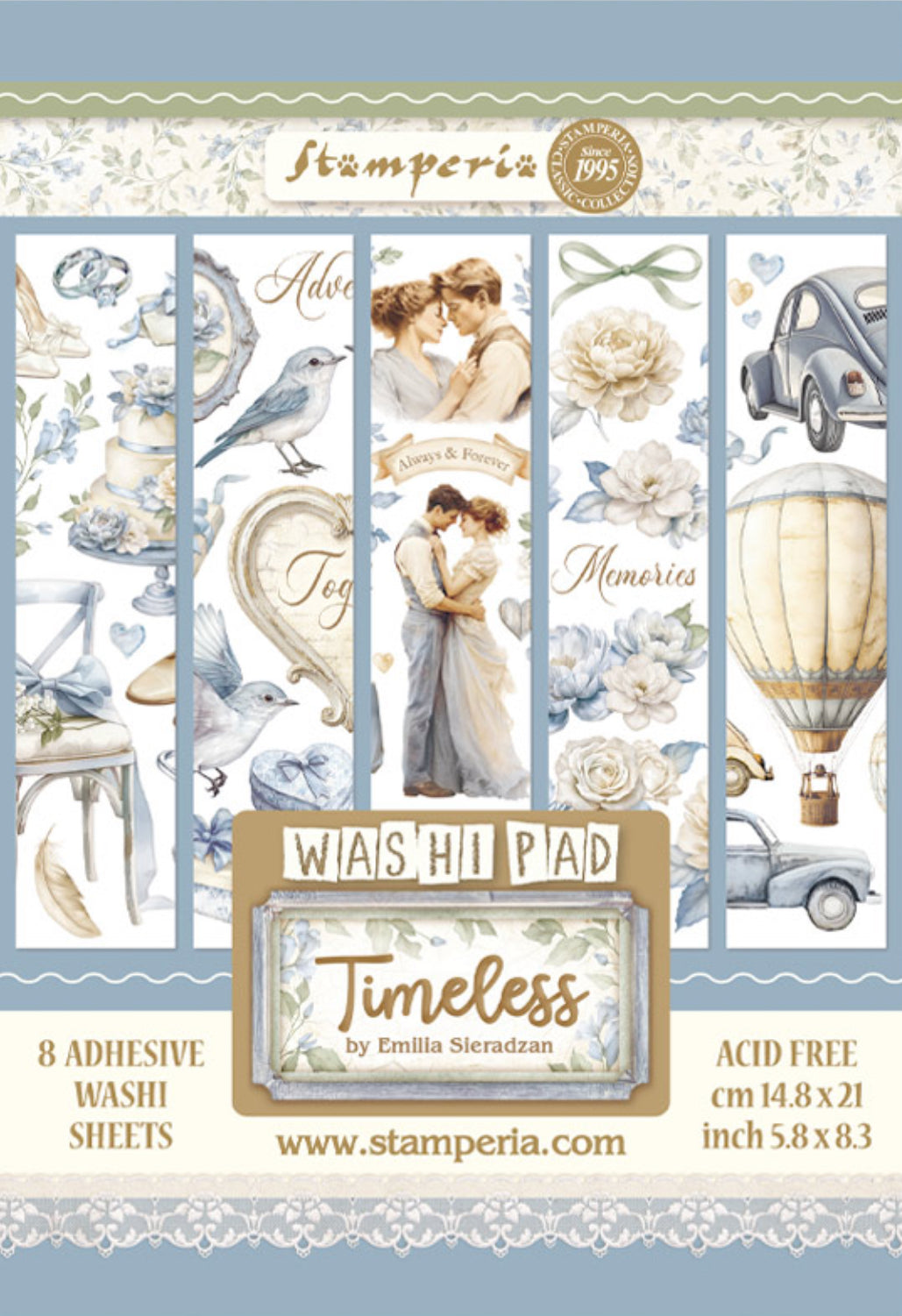 Stamperia Timeless Washi Pad (8 Sheets)